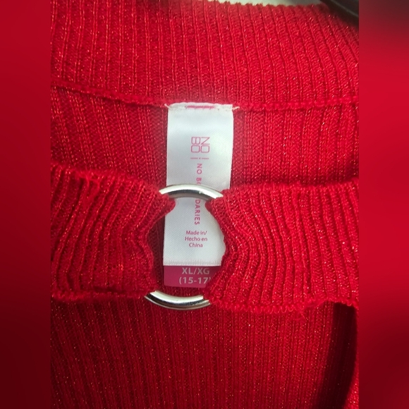 NWT No Boundaries Red Ribbed Cut Out Midi Dress Size XL (15-17) Jr - Picture 3 of 11